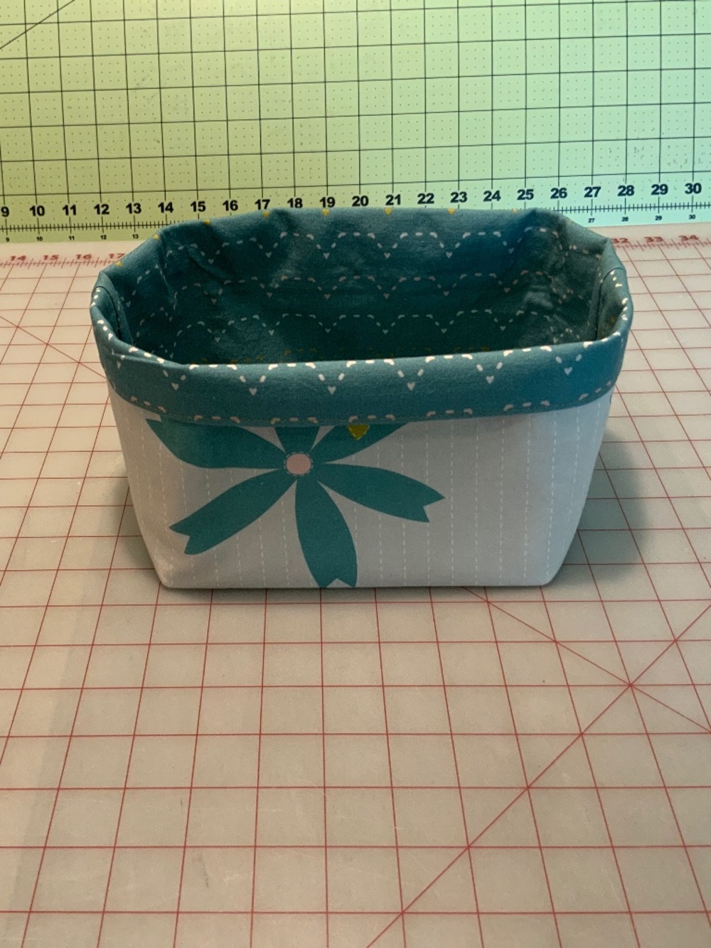 Collapsable double layer cloth storage box:  inner dimensions: 6” x 7.5”